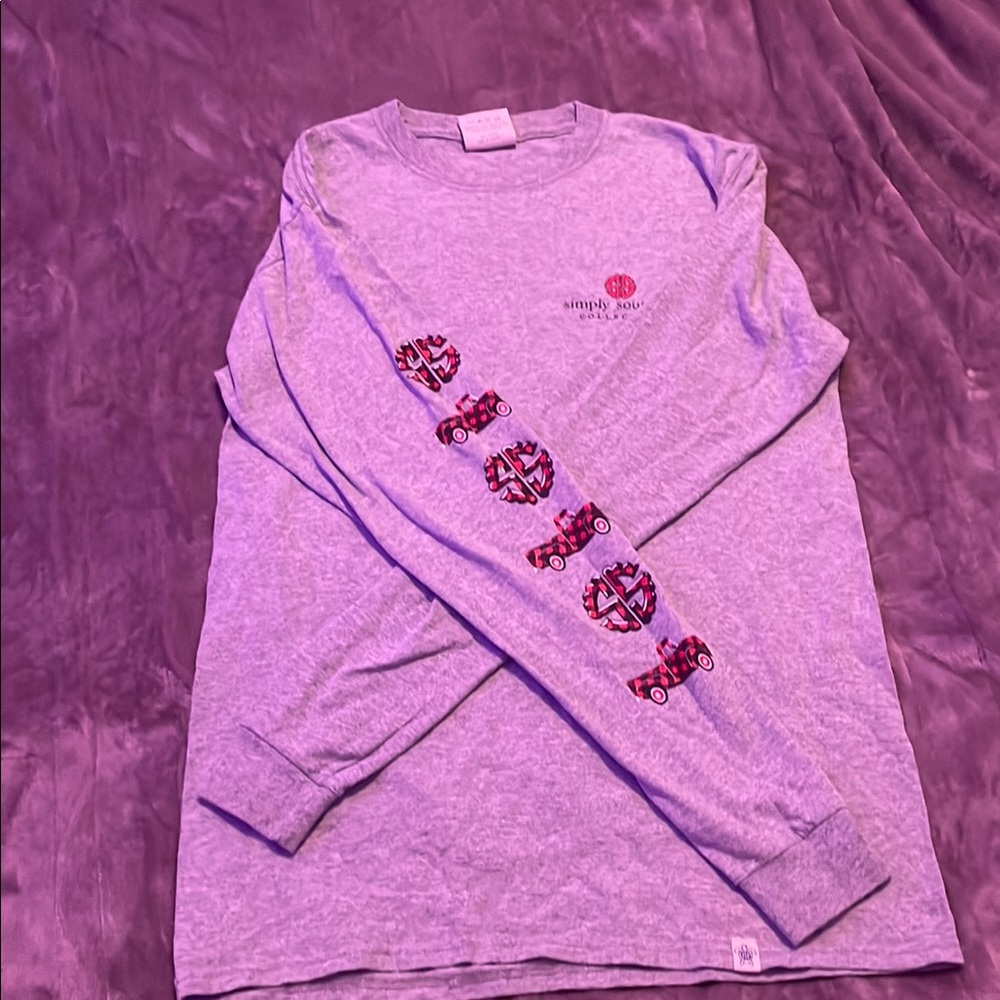 Simply Southern Kids Long Sleeve Shirt - Gray with Red Cars